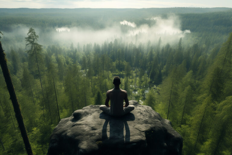 person-practicing-yoga-meditation-outdoors-nature